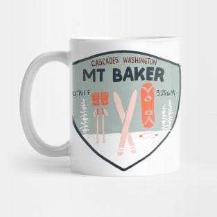 Mt Baker Cascades Washington Retro Ski Patch Mug